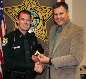 Cpl Khachigan (L) Sheriff Mark Hunter (R)