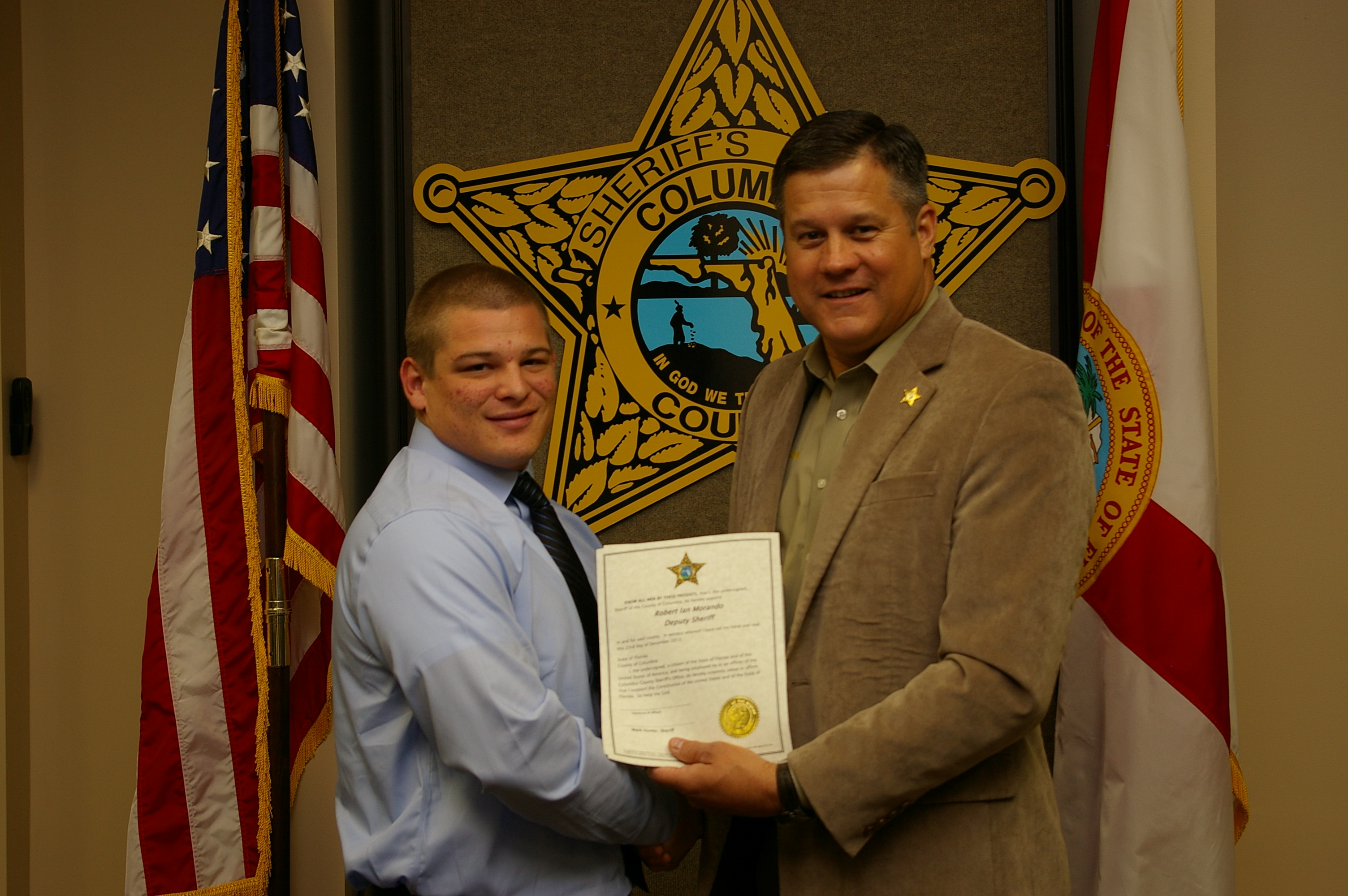 Robert Morando (R) Sheriff Mark Hunter (L)