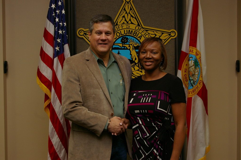 On Friday, May 1 in a ceremony attended by family, friends and Sheriff's Office personnel, Sheriff Mark Hunter promoted Ms. Cathy Davis to the position of Director of Human Resources.