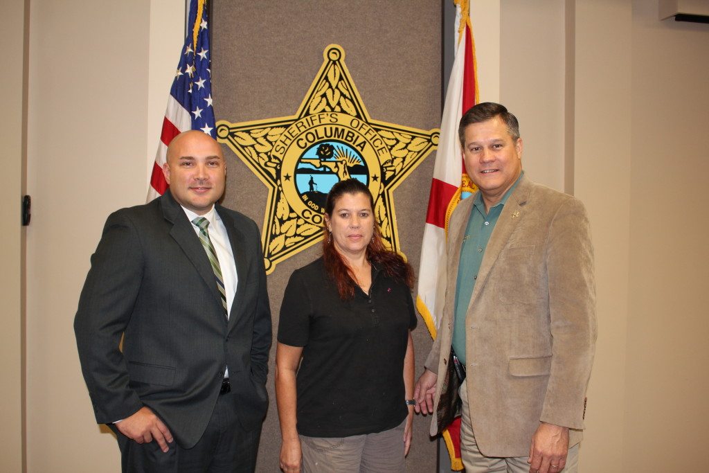 On Wednesday, October 7, in a ceremony attended by family, friends and Sheriff's Office personnel, Sheriff Mark Hunter swore in two new CCSO members. Ms. Martha Adams was sworn in as a School Crossing Guard and Mr. Kevin Cox was sworn in as a Deputy Sheriff.