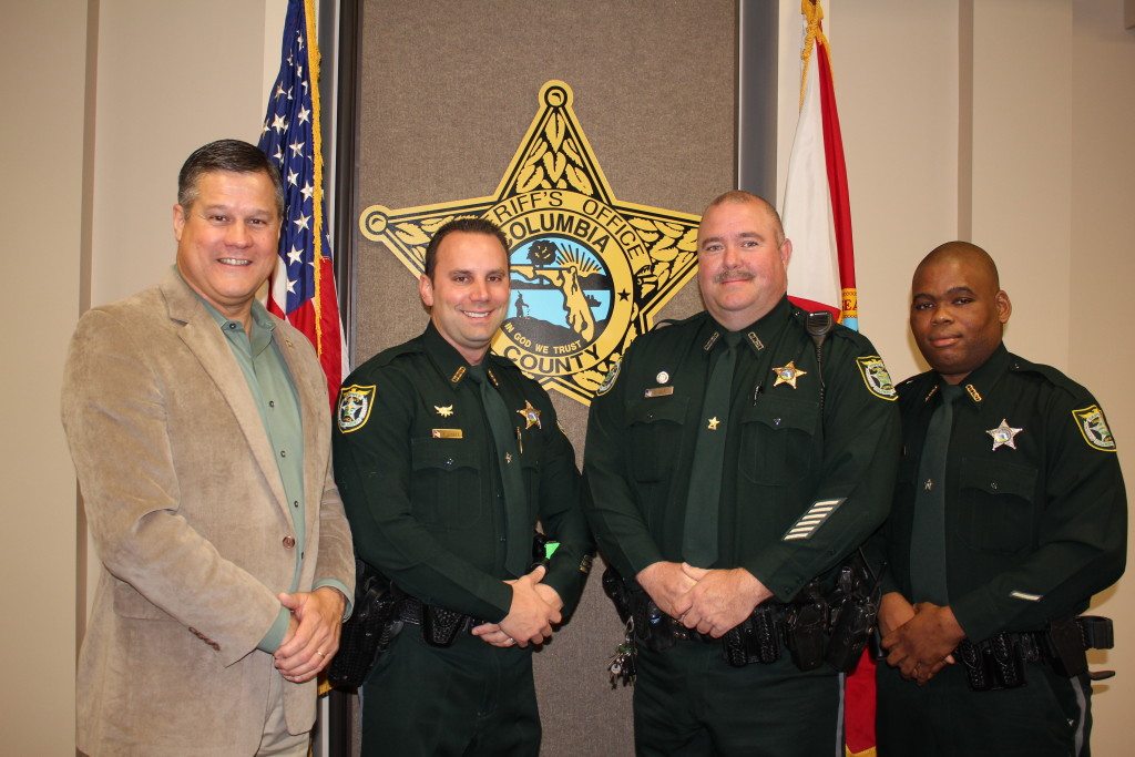 On Friday, December 4 in a ceremony attended by family, friends and Sheriff's Office personnel, Sheriff Mark Hunter promoted three Sheriff's Office members.