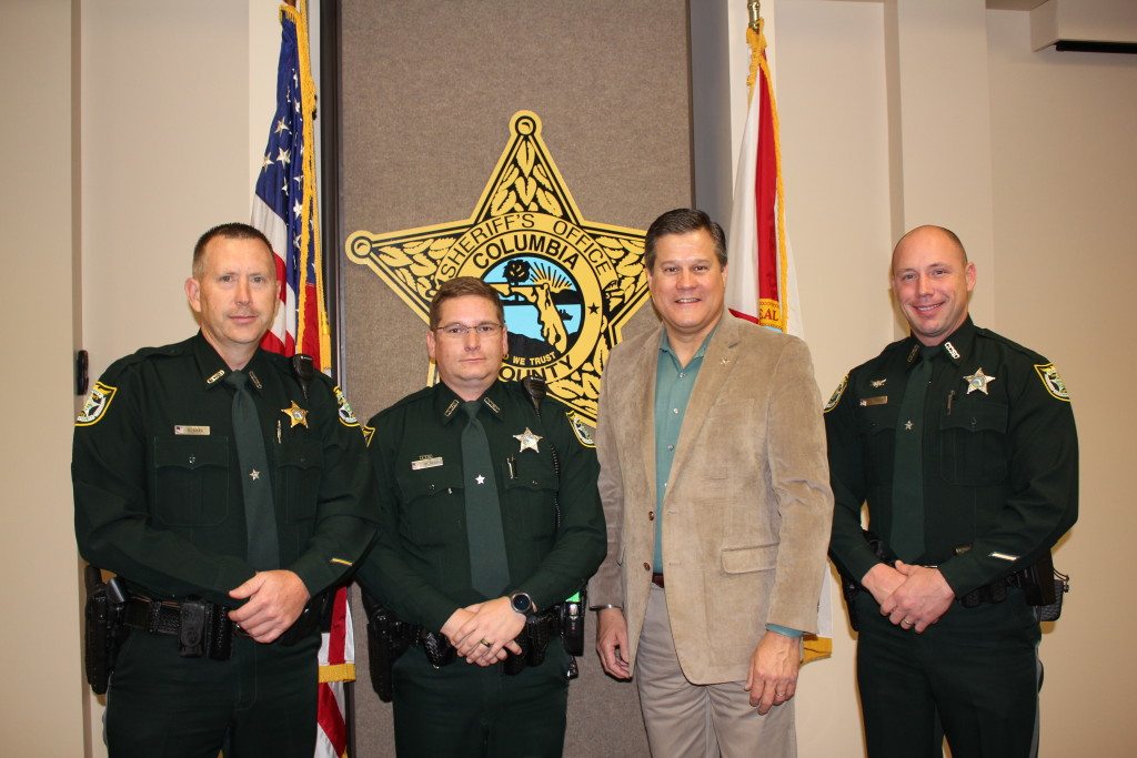 On Wednesday, December 30 in a ceremony attended by family, friends and Sheriff's Office personnel, Sheriff Mark Hunter promoted three Sheriff's Office members.