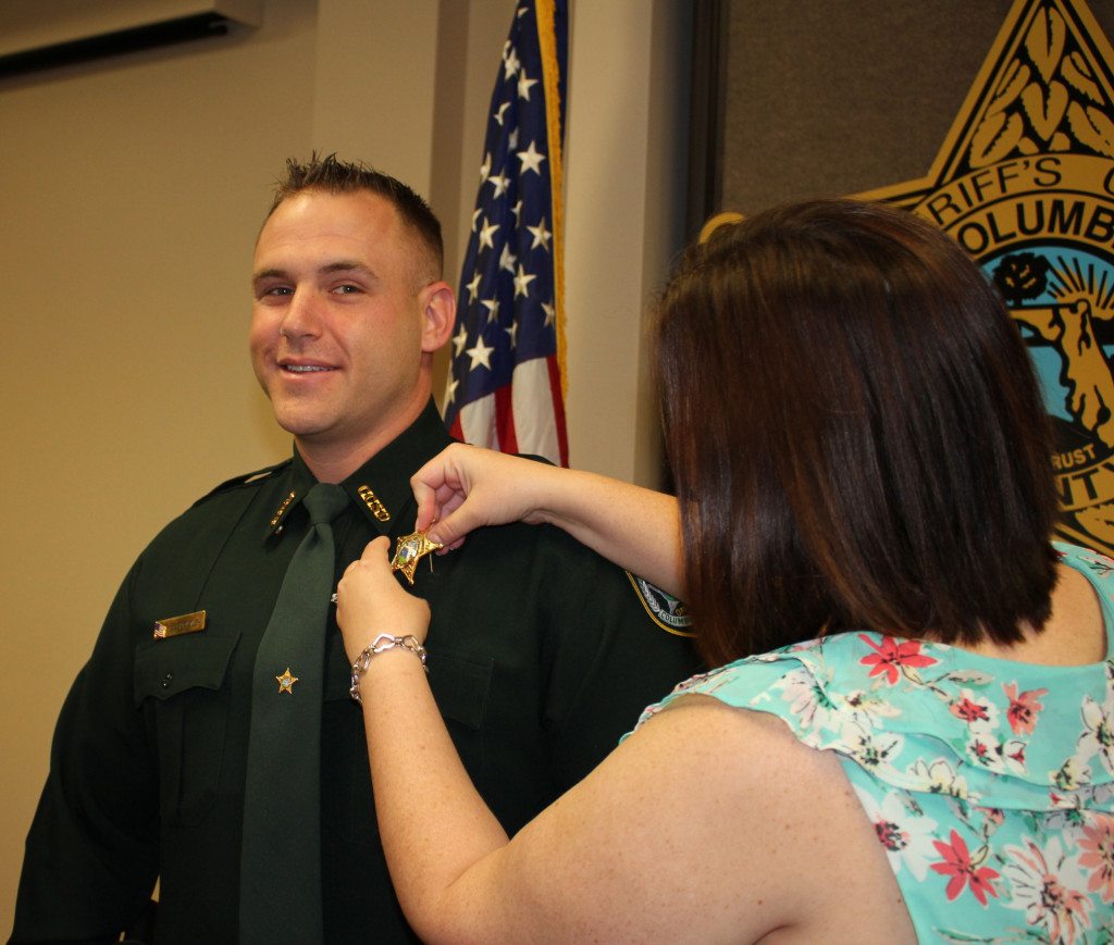 On Thursday, April 21 in a ceremony attended by family, friends and Sheriff's Office personnel, Sheriff Mark Hunter promoted Corporal Keith Spradley to the rank of Sergeant.