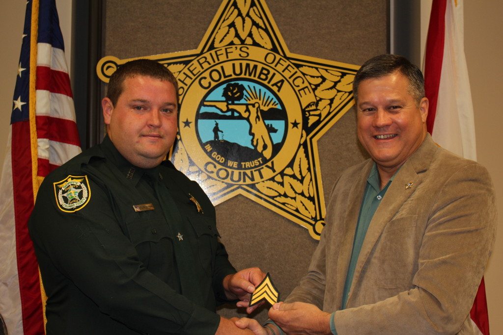 Sheriff Mark Hunter promotes  Corporal Ronnie Daniels to the rank of Sergeant and Detention Deputy Howard Sweat to Corporal.  Sergeant Daniels, who has been with CCSO since 2006, will be assigned as a watch commander at the Detention Facility and Corporal Sweat, who has been at CCSO sine 2012 will be a shift supervisor in the Detention Division.