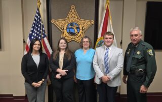 (L to R) Ashley Berry, Tanya Wagner, Katrina Holton, Matthew Laux, and Sheriff Wallace Kitchings